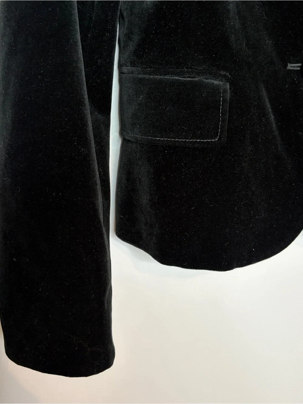 J.Crew Black Velvet Bella Blazer Jacket Womens 4/6 Lined Knot Buttons Equestrian